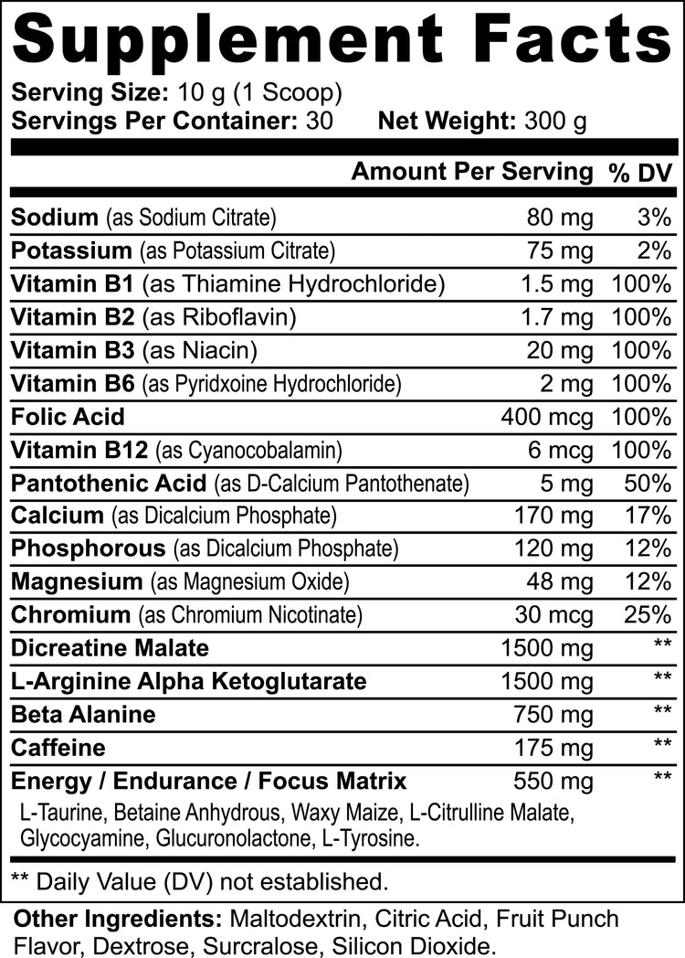 Nitric Shock Pre - Workout Powder (Fruit Punch) - Summon Fitness